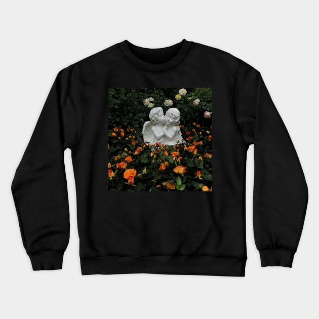 Kissing Cherubs Crewneck Sweatshirt by rainb0w0tter